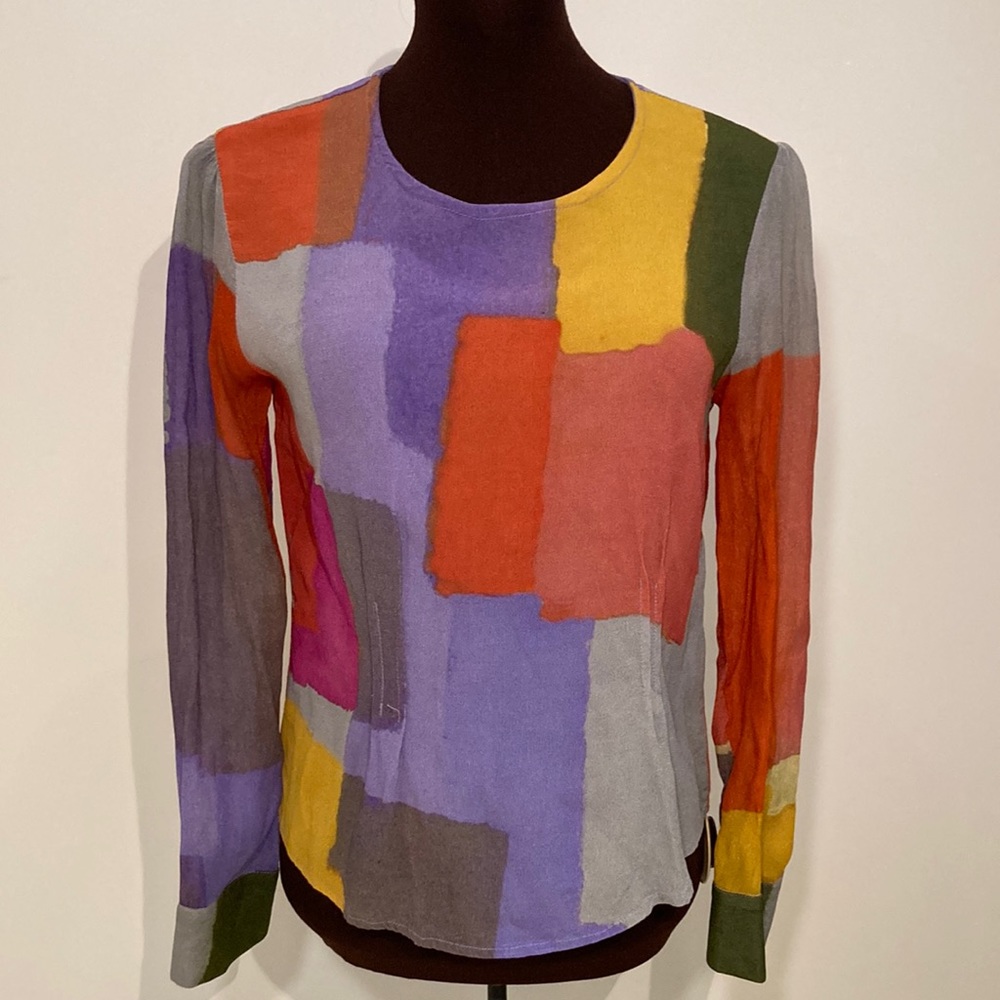 Conditions apply anthro blouse watercolor xsmall - Picture 1 of 16